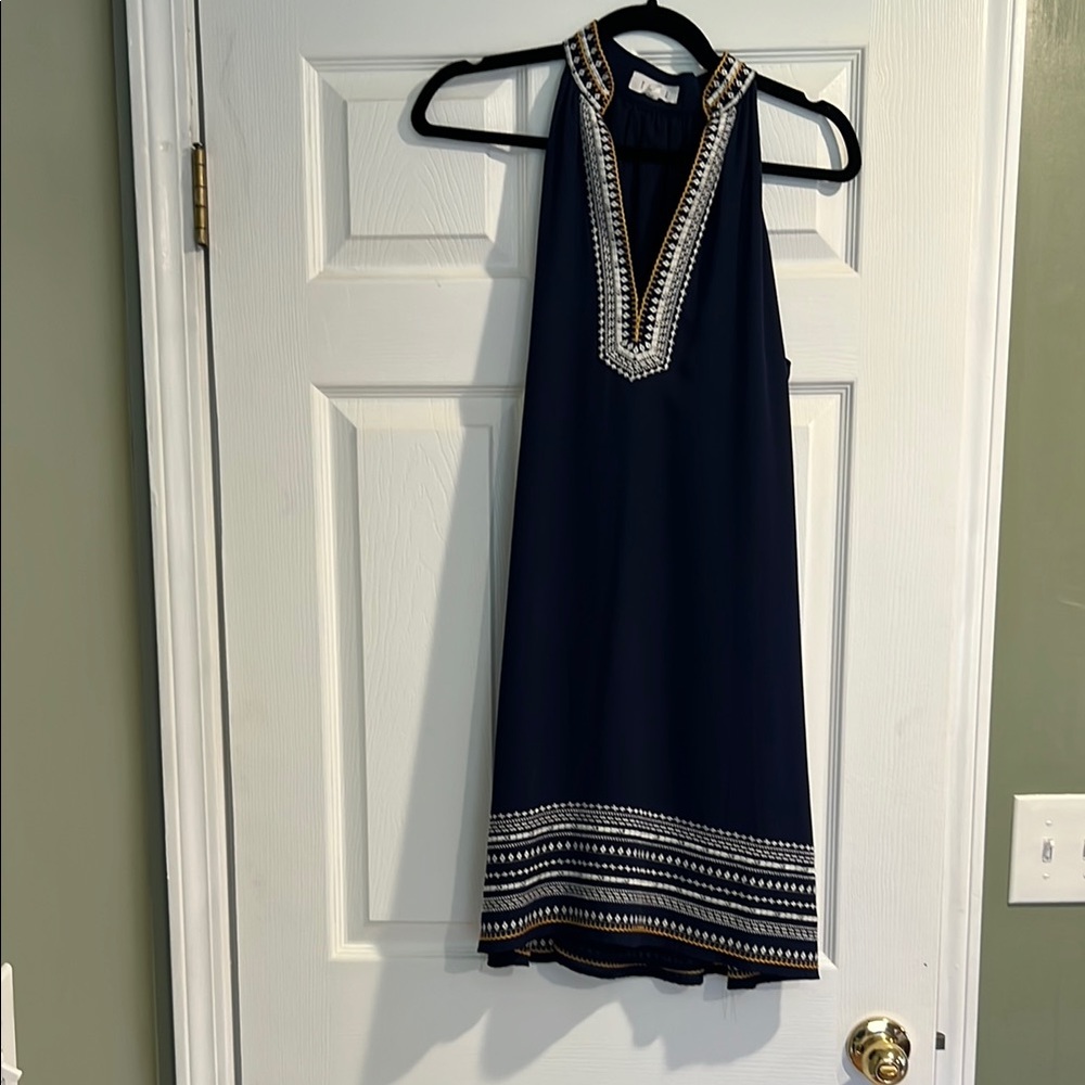 Elegant Navy Sleeveless Dress